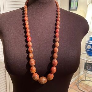 Vintage Graduated Root Beer Bead Necklace